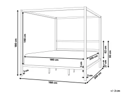 Himmelbett Metall Weis 180 X 200 Cm Lestards