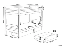 Hochbett Holz Mit Bettkasten Weis 90 X 200 Cm Revin