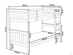 Hochbett Holz Weis 90 X 200 Cm Radon