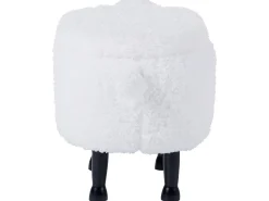 Hocker Felloptik Mit Stauraum Weis Schafhocker Sheep