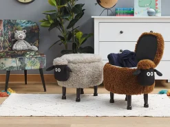 Hocker Felloptik Mit Stauraum Braun Sheep