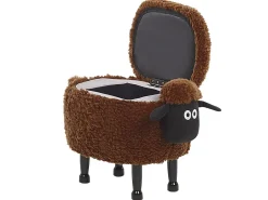 Hocker Felloptik Mit Stauraum Braun Sheep