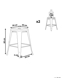 Hocker Gelb Hohe 60 Cm 2Er Set Cabrillo