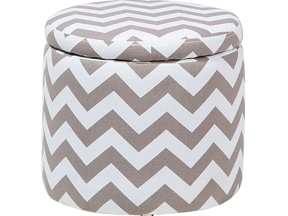 Hocker Mit Deckel Grau-Weis 35 Cm Tunica