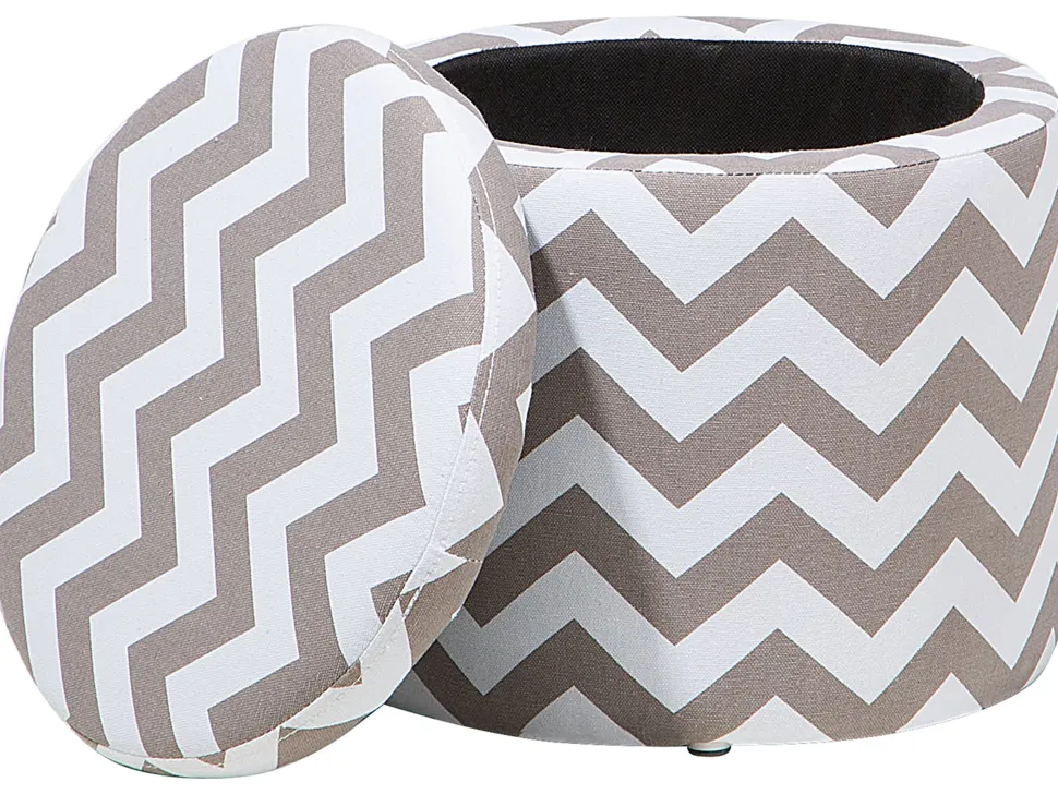 Hocker Mit Deckel Grau-Weis 35 Cm Tunica