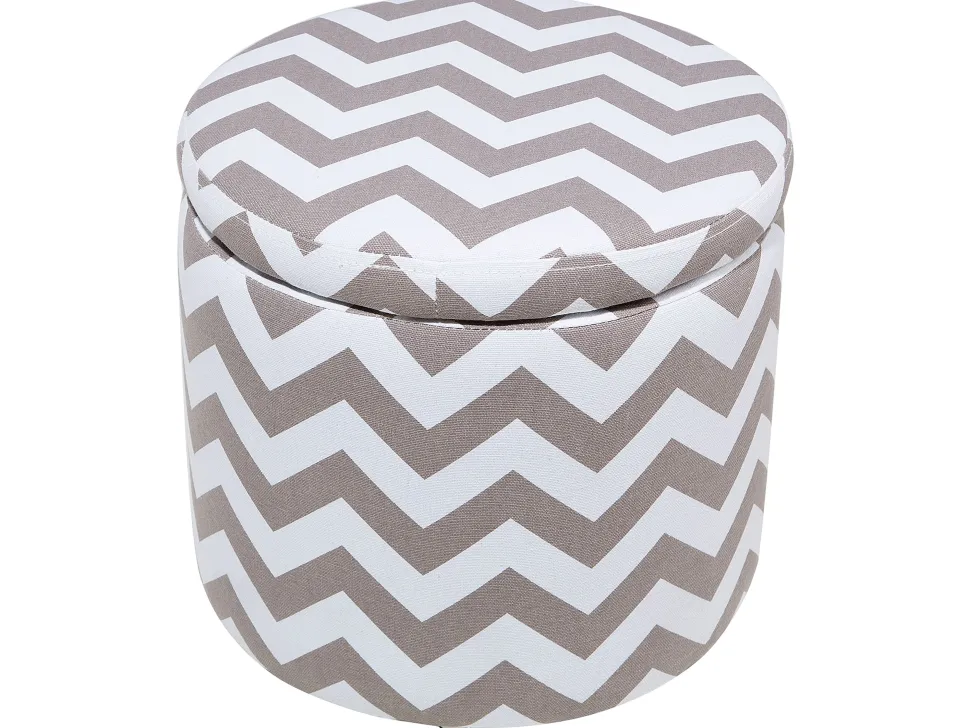 Hocker Mit Deckel Grau-Weis 35 Cm Tunica