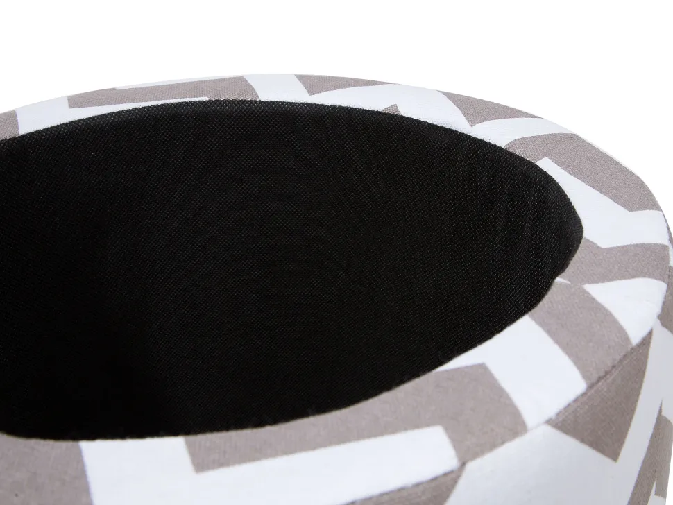 Hocker Mit Deckel Grau-Weis 35 Cm Tunica