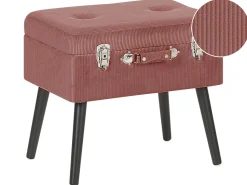 Hocker Mit Stauraum Rosa Cord Koffer-Design Mallard