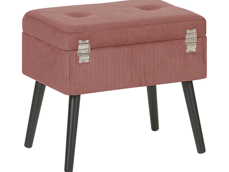 Hocker Mit Stauraum Rosa Cord Koffer-Design Mallard