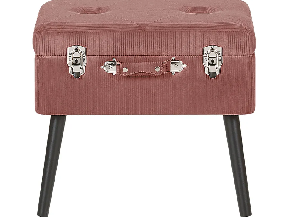 Hocker Mit Stauraum Rosa Cord Koffer-Design Mallard