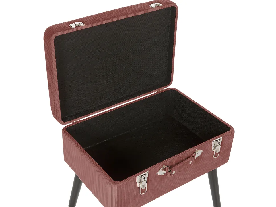 Hocker Mit Stauraum Rosa Cord Koffer-Design Mallard