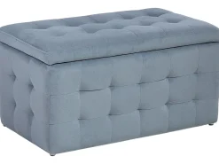 Hocker Mit Stauraum Samtstoff Grau Michigan