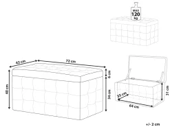 Hocker Mit Stauraum Samtstoff Grau Michigan