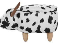 Hocker Polsterbezug Mit Stauraum Schwarz-Weis Cow