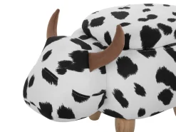 Hocker Polsterbezug Mit Stauraum Schwarz-Weis Cow