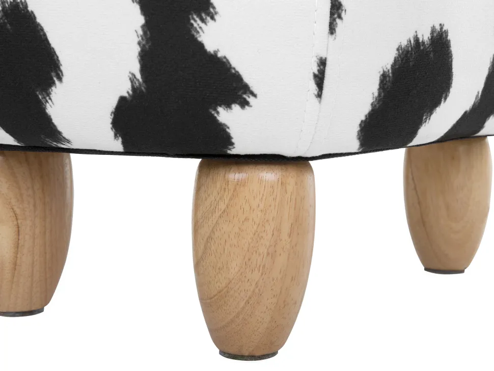 Hocker Polsterbezug Mit Stauraum Schwarz-Weis Cow