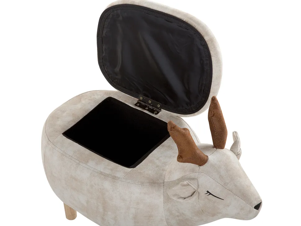 Hocker Polsterbezug Mit Stauraum Beige Reindeer