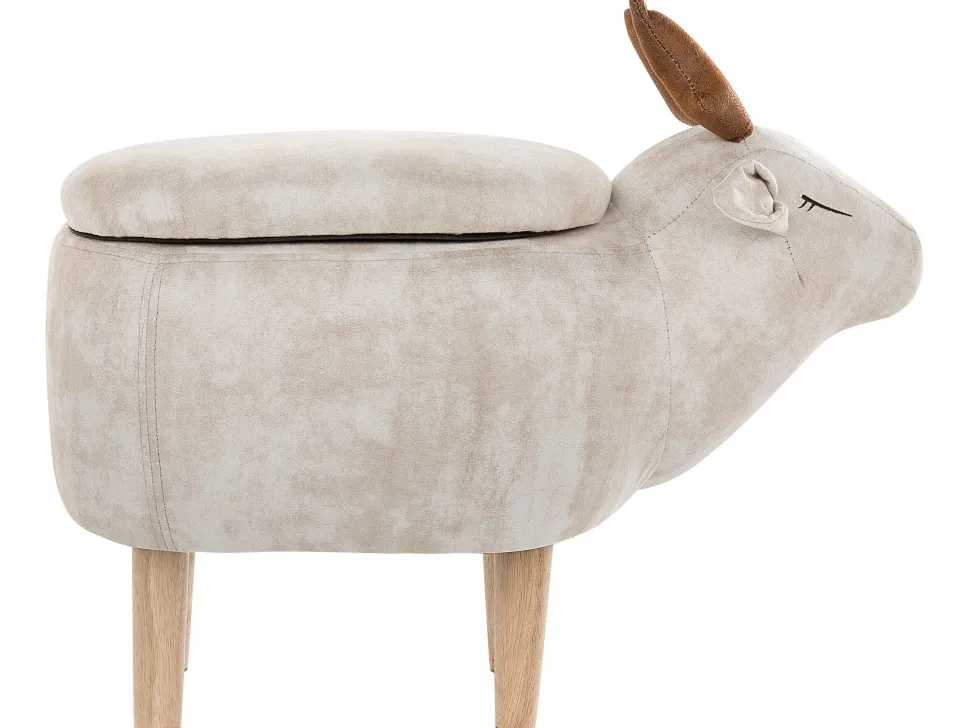 Hocker Polsterbezug Mit Stauraum Beige Reindeer