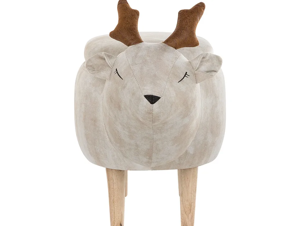 Hocker Polsterbezug Mit Stauraum Beige Reindeer