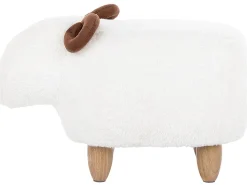 Hocker Polsterbezug Weis Lamb