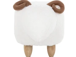 Hocker Polsterbezug Weis Lamb