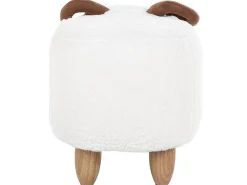 Hocker Polsterbezug Weis Lamb