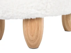 Hocker Polsterbezug Weis Lamb