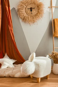 Hocker Polsterbezug Weis Bunny