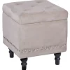 Hocker Samtstoff Mit Stauraum Lachsrosa Loretto