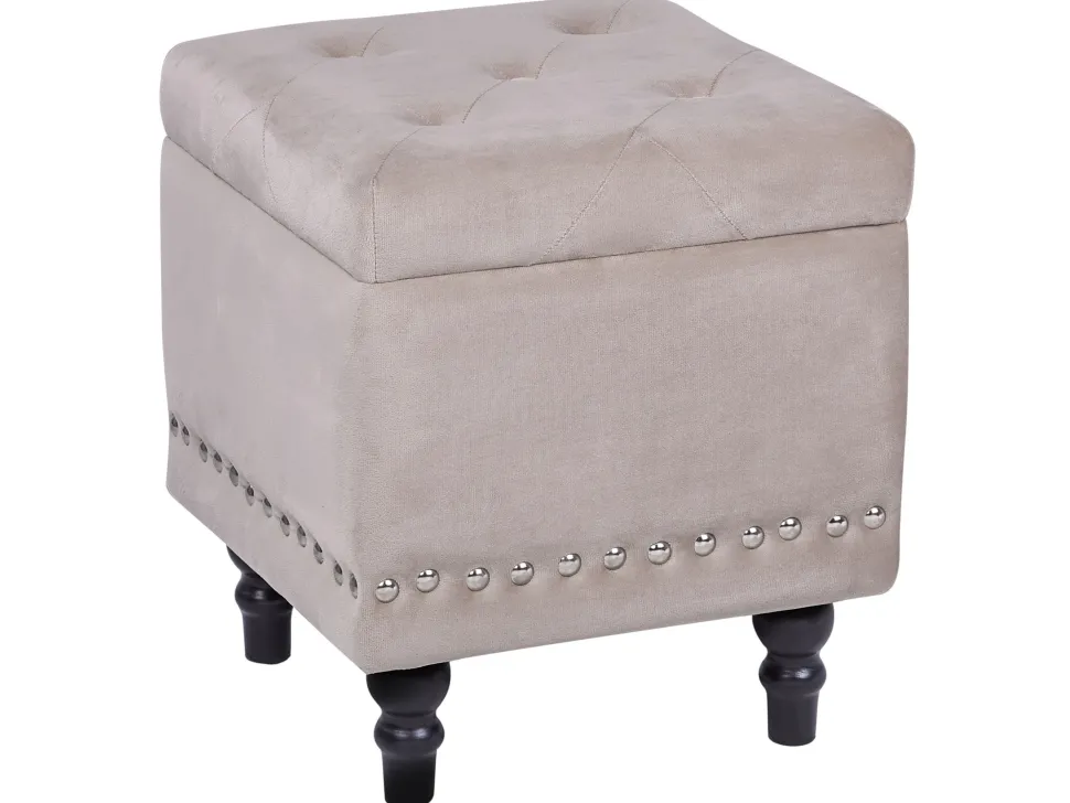 Hocker Samtstoff Mit Stauraum Lachsrosa Loretto