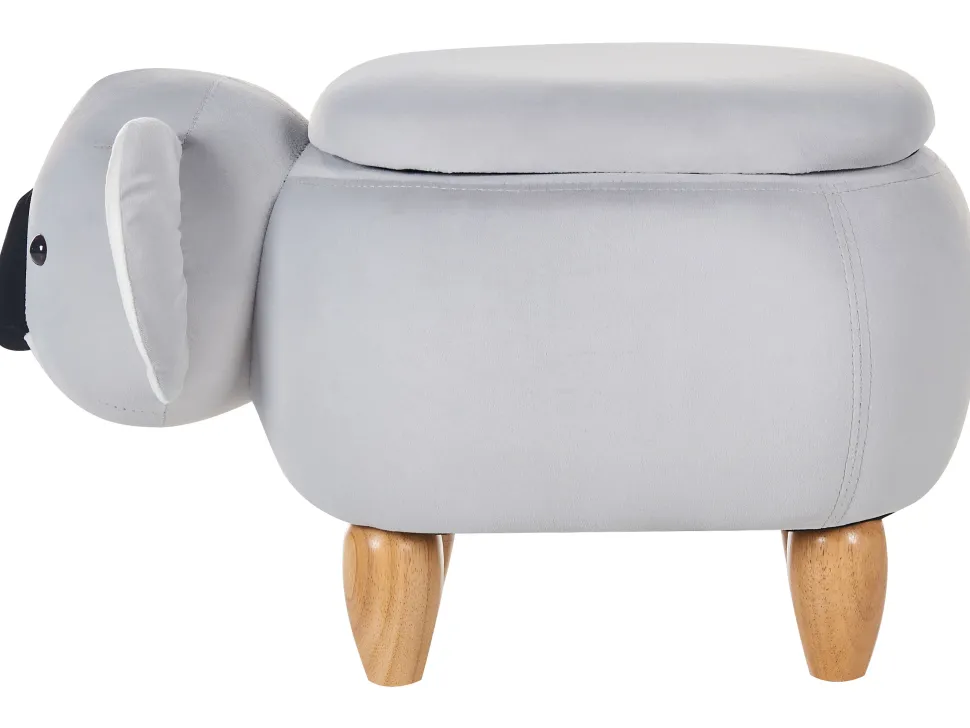 Hocker Samtstoff Mit Stauraum Hellgrau Coala