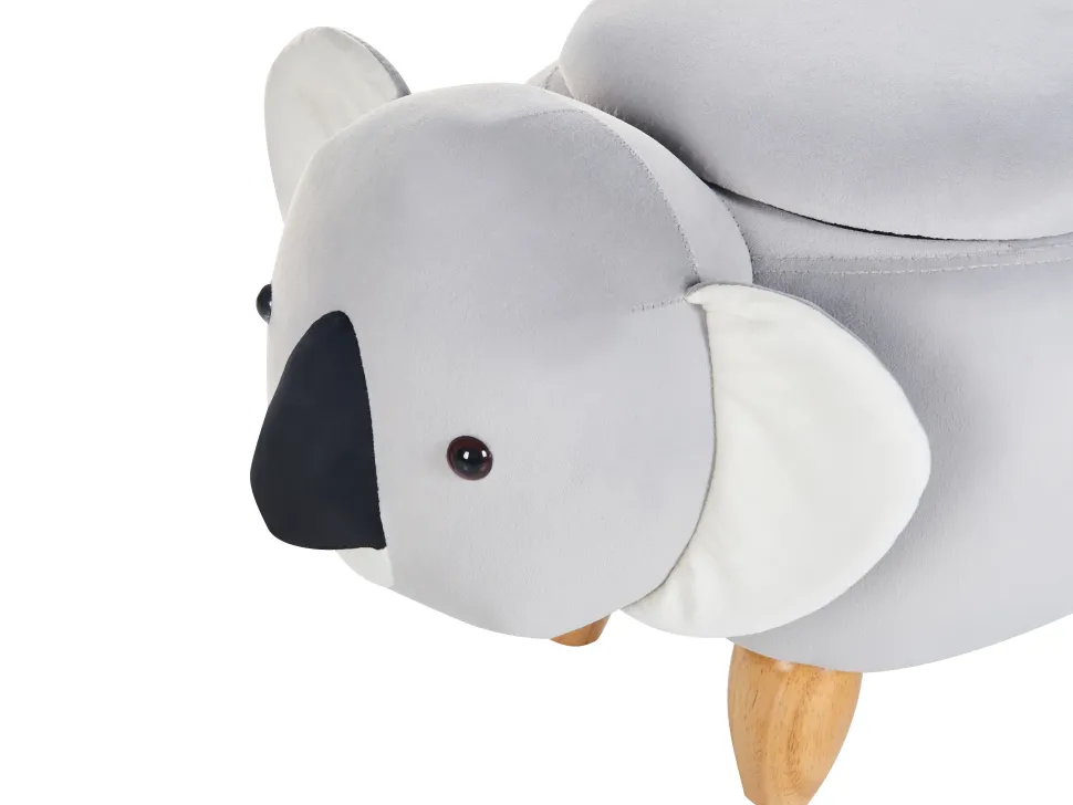 Hocker Samtstoff Mit Stauraum Hellgrau Coala
