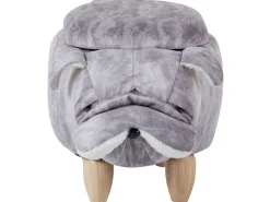 Hocker Samtstoff Mit Stauraum Grau Pug