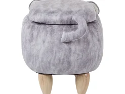 Hocker Samtstoff Mit Stauraum Grau Pug