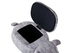 Hocker Samtstoff Mit Stauraum Grau Pug
