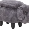 Hocker Samtstoff Mit Stauraum Dunkelgrau Doggy
