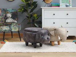 Hocker Samtstoff Mit Stauraum Dunkelgrau Doggy
