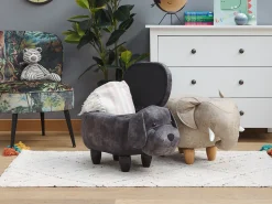 Hocker Samtstoff Mit Stauraum Dunkelgrau Doggy