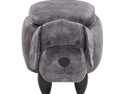 Hocker Samtstoff Mit Stauraum Dunkelgrau Doggy