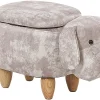 Hocker Samtstoff Mit Stauraum Beige Doggy