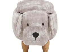 Hocker Samtstoff Mit Stauraum Beige Doggy