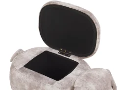 Hocker Samtstoff Mit Stauraum Beige Doggy
