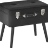 Hocker Schwarz Samtstoff Mallard