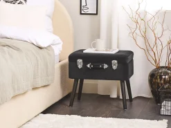Hocker Schwarz Samtstoff Mallard
