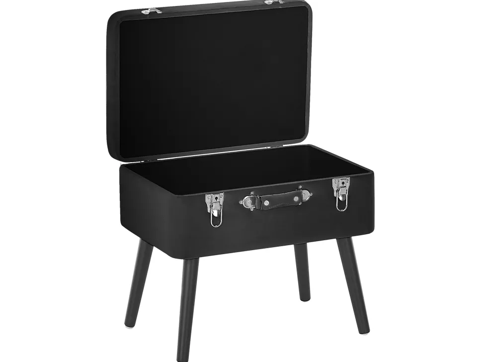 Hocker Schwarz Samtstoff Mallard