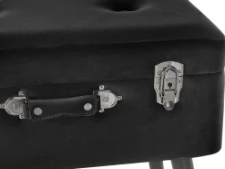 Hocker Schwarz Samtstoff Mallard