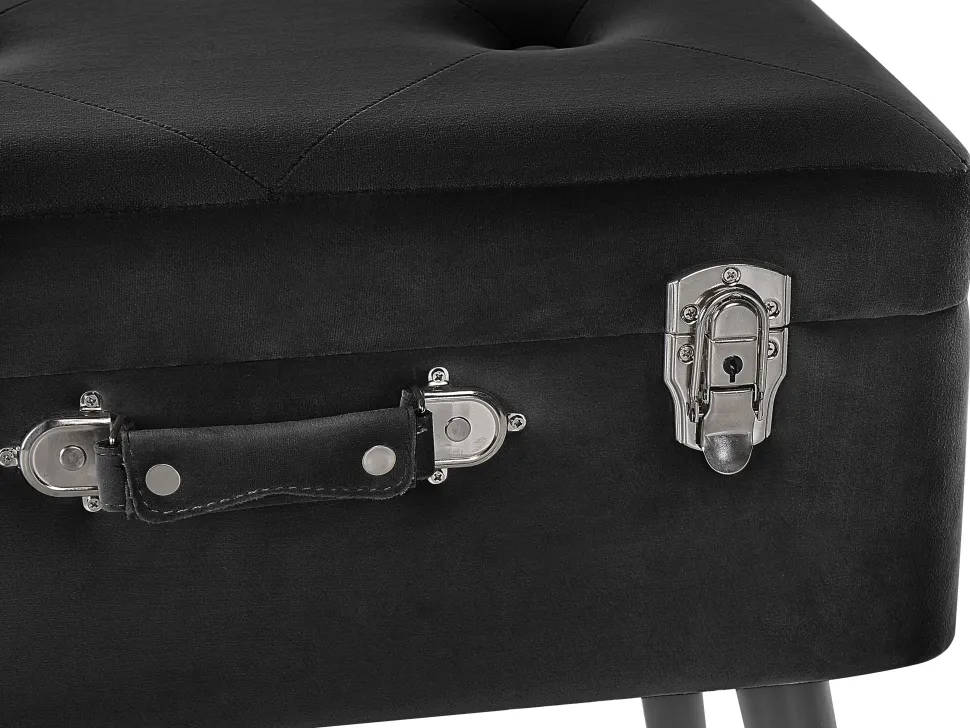 Hocker Schwarz Samtstoff Mallard