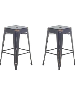 Hocker Schwarz-Gold Hohe 60 Cm 2Er Set Cabrillo