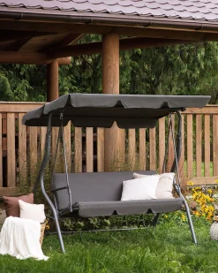 Hollywoodschaukel Sonnendach Dunkelgrau Chaplin
