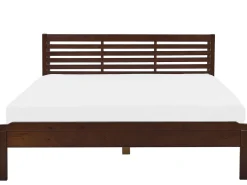 Holzbett Dunkelbraun Lattenrost 180 X 200 Cm Carnac